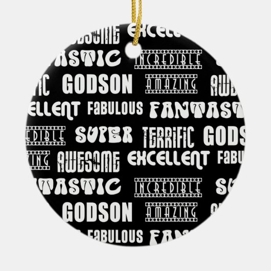 Godsonsの陽性の単語のためのクールでモダンなデザイン セラミックオーナメント (正面)