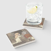 Godspeed私のチビ(小さくかわいく書いた感じ)の騎士! ストーンコースター (横)