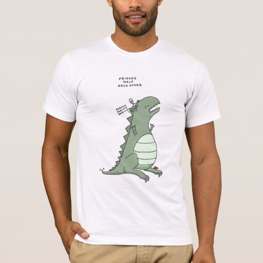 godzillaおよびエイリアン: 友人の助け互い tシャツ (正面)