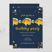 Goed Fishin' Boys Fishing Theme Brithday Party 招待状 (正面/裏面)