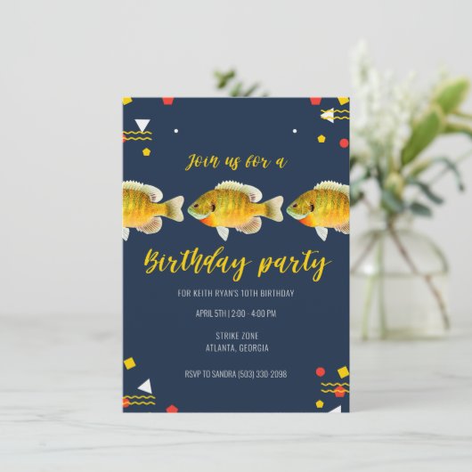 Goed Fishin' Boys Fishing Theme Brithday Party 招待状 (スタンド正面)