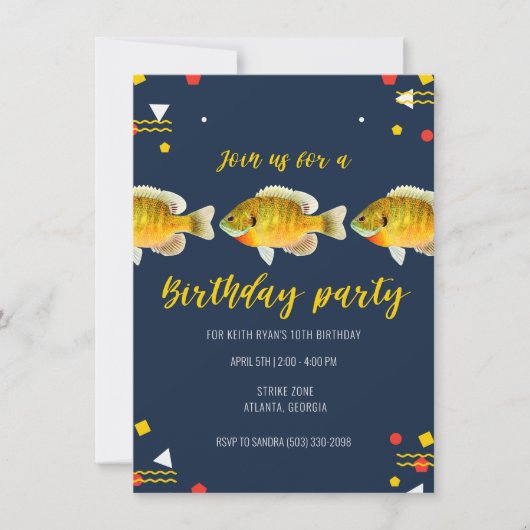 Goed Fishin' Boys Fishing Theme Brithday Party 招待状 (正面)