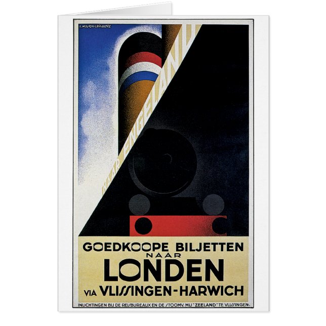 Goedkoope Biljetten -ヴィンテージ旅行広告 (正面)