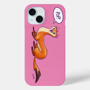 GOES ポップ・アートの THE WEASEL - PINK by Jeff Willis Art iPhone 15ケース