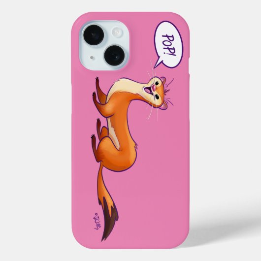 GOES ポップ・アートの THE WEASEL - PINK by Jeff Willis Art Case-Mate iPhoneケース (裏面)