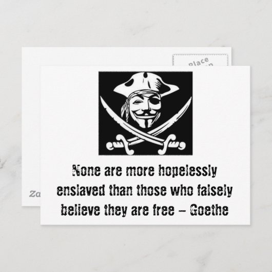 Goethe引用文と匿名の海賊 ポストカード (正面/裏面)