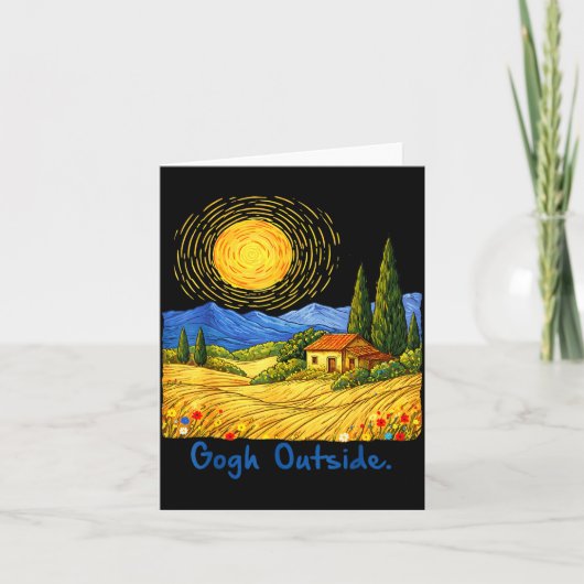 Gogh Outside Nature Lover Graphic Tee Funny Art Pu カード (正面)