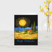 Gogh Outside Nature Lover Graphic Tee Funny Art Pu カード (黄色い花)