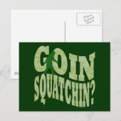Goin squatchin?文字&グリーン迷彩柄 ポストカード (正面/裏面)
