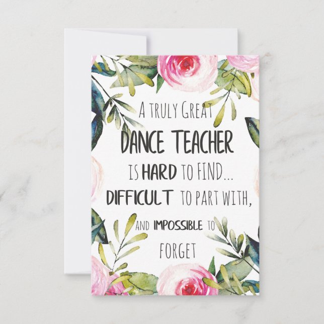 Going 遠くに gift for Dance先生ありがとう引用文 (正面)