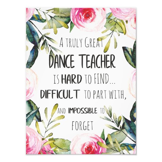 Going 遠くに gift for Dance先生ありがとう引用文 フォトプリント (正面)