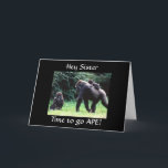 GOING APE "HAPPY 60誕生日姉妹"カード カード<br><div class="desc">こ間抜けの猿はHAPPY 60th誕生日を**SISTER**に向かっておもしろい言うためにここ感謝していこここストップの8つの店の一つで!!!</div>
