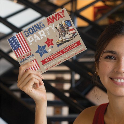 Going Away Party I Military Farewell Party US Flag 招待状