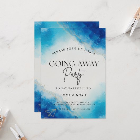 Going Away Party Invitation Printable Template 招待状 (正面/裏面インサイチュ)