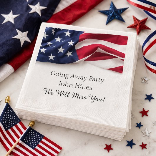 Going Away Party USA Flag Military Send Off スタンダードカクテルナプキン