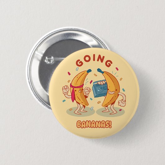 Going Bananas Fun Button 缶バッジ (正面&裏面)