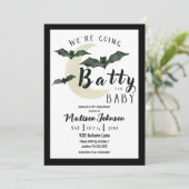 Going Batty For Baby October Baby Shower QR Code 招待状 (スタンド正面)