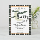 Going Batty For Baby October Baby Shower QR Code 招待状 (スタンド正面)