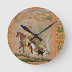 Going Hunting、c.1635 (paのグワッシュ3人の王子 ラウンド壁時計