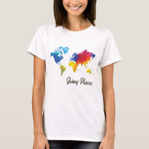 Going PlacesワールドマップTシャツ Tシャツ