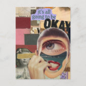 Going to Be Okay Surreal Mixed Media Collage ポストカード (正面)