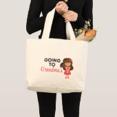 Going to Grandma’s Tote – Brunette Granddaughter ラージトートバッグ (正面(商品))