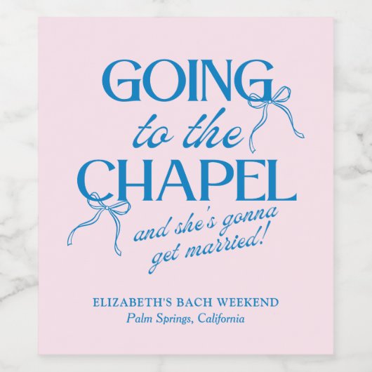 Going to the Chapel Bachelorette Weekend ワインラベル (シングルラベル)