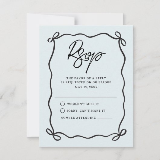 Going to the Chapel Coquette Bow Wedding 出欠カード (正面)