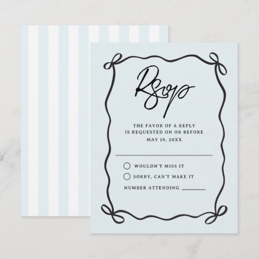 Going to the Chapel Coquette Bow Wedding 出欠カード (正面/裏面)