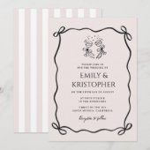 Going to the Chapel Coquette Bow Wedding 招待状 (正面/裏面)