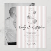 Going to the Chapel Stripe Wedding Photo 招待状 (正面/裏面)