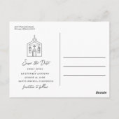 Going to the Chapel Wedding Blue Save the Date ポストカード (裏面)