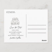 Going to the Chapel Wedding Car Save the Date ポストカード (裏面)