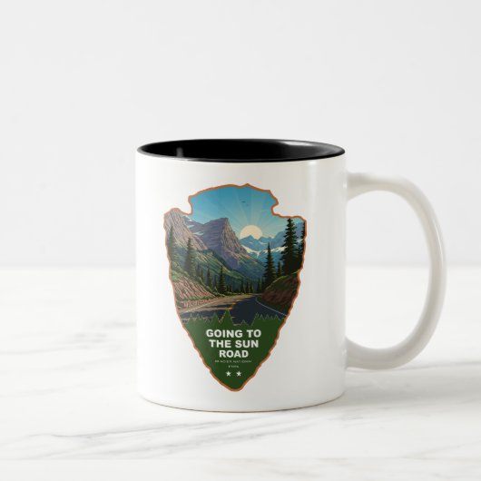 Going To The Sun Road Glacier NP Arrowhead ツートーンマグカップ (右)