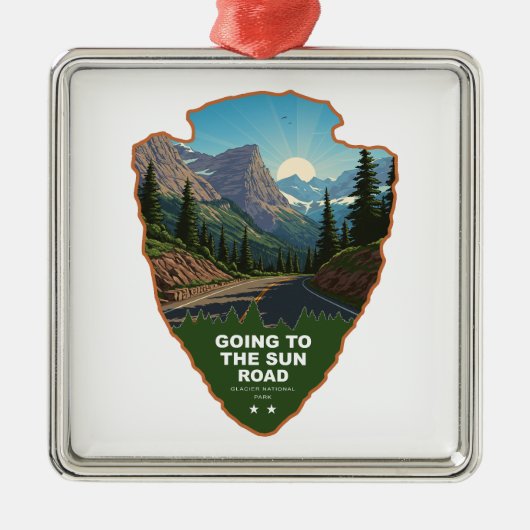 Going To The Sun Road Glacier NP Arrowhead メタルオーナメント (正面)