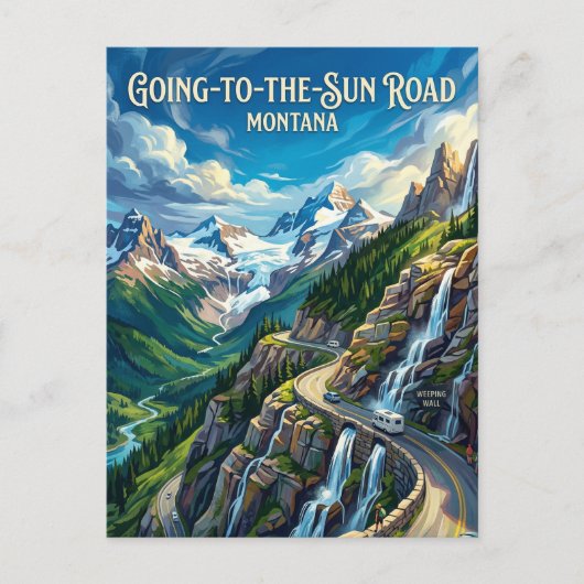 Going-to-the-Sun Road USA ポストカード (正面)