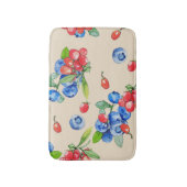 Goji、ブルーベリー:水彩イラストレーションパターン。 バスマット (正面縦)