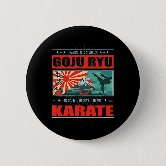 Goju Ryu Karate Kanji  缶バッジ (正面)