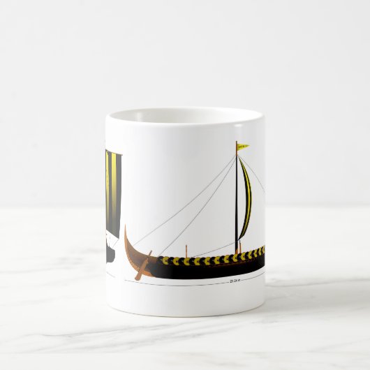 Gokstadのバイキングの船 コーヒーマグカップ (中央)