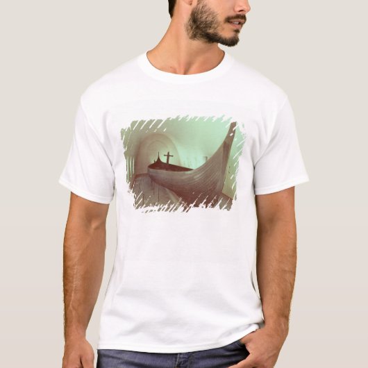 Gokstadのlongship (木) tシャツ (正面)