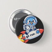 Golang ゴーファー Go実行コマンド 缶バッジ (正面&裏面)