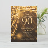 Gold | サプライズ90歳の誕生日パーティー 招待状 (スタンド正面)
