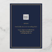 GOLD 実在 Foil Navy Blue Save the Date 結婚's 箔招待状 (裏面)