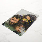 GOLD 実在 Foil Photo Overlay Save the Date 結婚's 箔招待状 (回転した状態)