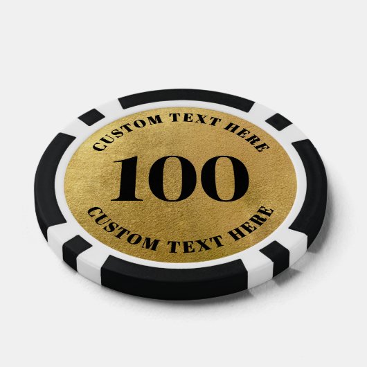 Gold 100 Numbered ポーカーチップ (シングル)