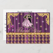 Gold 18th Birthday Thank You with Dancers  サンキューカード (正面/裏面)