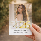 Gold 2026 Photo Graduation  招待状