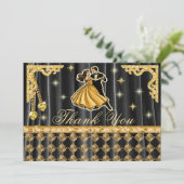 Gold 21st Birthday Thank You with Dancers  サンキューカード (スタンド正面)