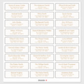 Gold 27 Custom Guest Names Address Wedding Labels シール (シート)