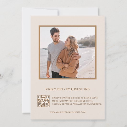 Gold 3D Flowers 招待状 (裏面)